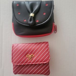 2 Small Red and Black Wallets, Star Brand